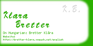 klara bretter business card