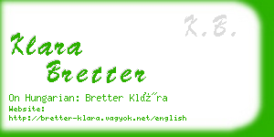 klara bretter business card